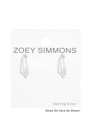 Sterling Silver Twisted Half Hoop Ear Studs - SS