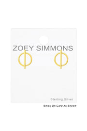 Sterling Silver Circle & Bar Ear Studs - VM