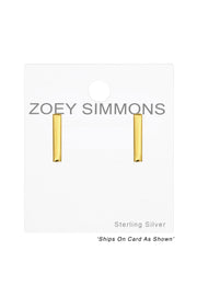 Sterling Silver Bar Ear Studs - VM