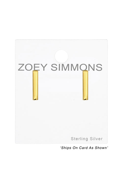 Sterling Silver Bar Ear Studs - VM