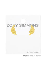 Sterling Silver Feather Ear Studs - VM