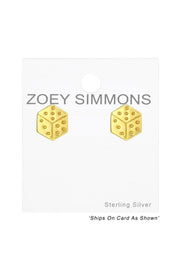 Sterling Silver Dice Ear Studs - VM