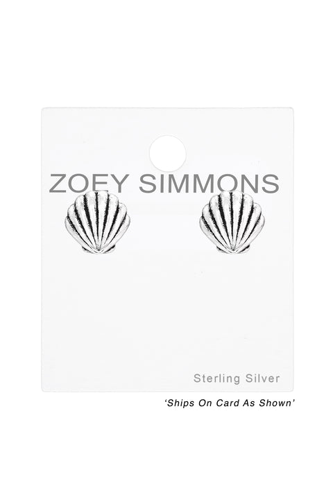 Sterling Silver Shell Ear Studs - SS