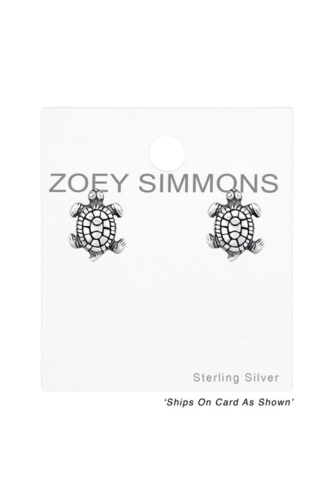Sterling Silver Turtle Ear Studs - SS