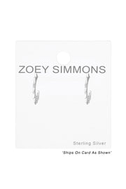 Sterling Silver Half Hoop Ear Studs - SS