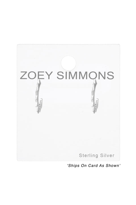 Sterling Silver Half Hoop Ear Studs - SS