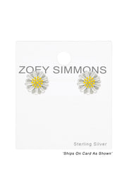 Sterling Silver Flower Ear Studs - VM