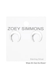 Sterling Silver Moon Ear Studs - SS