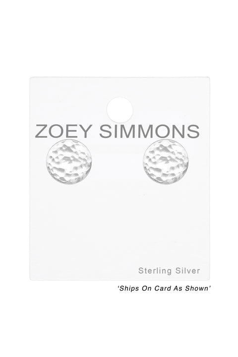 Sterling Silver Round Ear Studs - SS