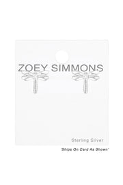 Sterling Silver Dragonfly Ear Studs - SS