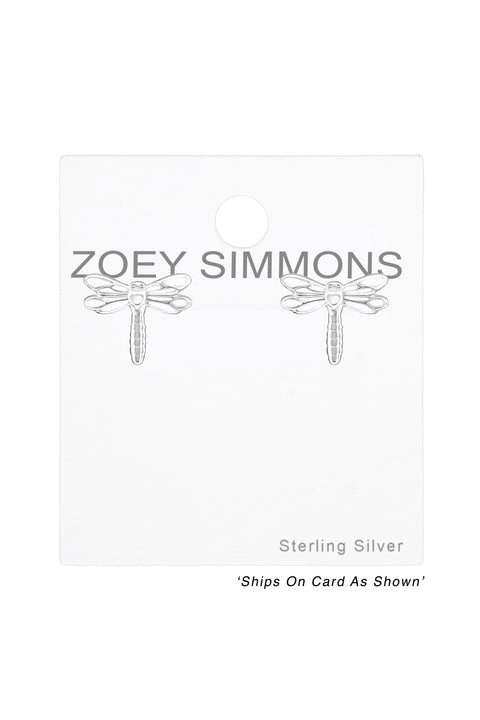 Sterling Silver Dragonfly Ear Studs - SS