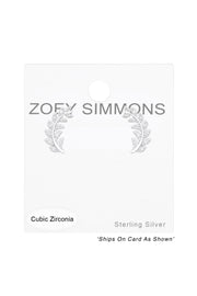 Sterling Silver Olive Leaf Ear Studs With CZ - SS