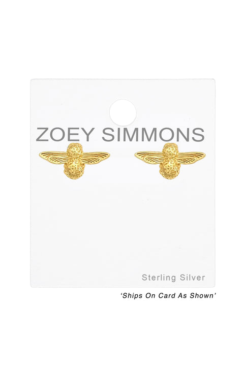 Sterling Silver Bee Ear Studs - VM