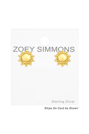 Sterling Silver Star Ear Studs With Synthetic Opal - VM