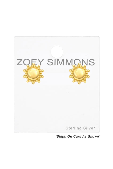 Sterling Silver Star Ear Studs With Synthetic Opal - VM