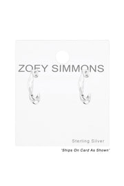 Sterling Silver Twisted Half Hoop Ear Studs - SS
