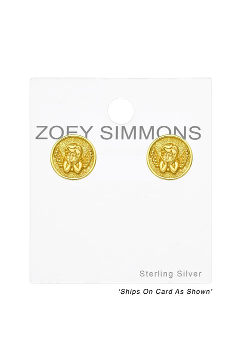 Sterling Silver Cupid Ear Studs - VM