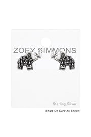 Sterling Silver Elephant Ear Studs - SS