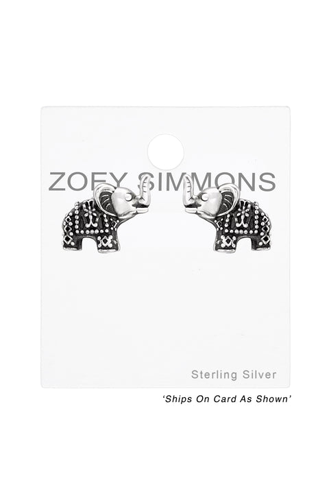Sterling Silver Elephant Ear Studs - SS