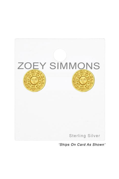 Sterling Silver Sun Ear Studs - VM