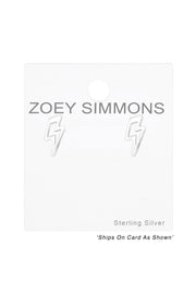 Sterling Silver Thunderbolt Ear Studs - SS