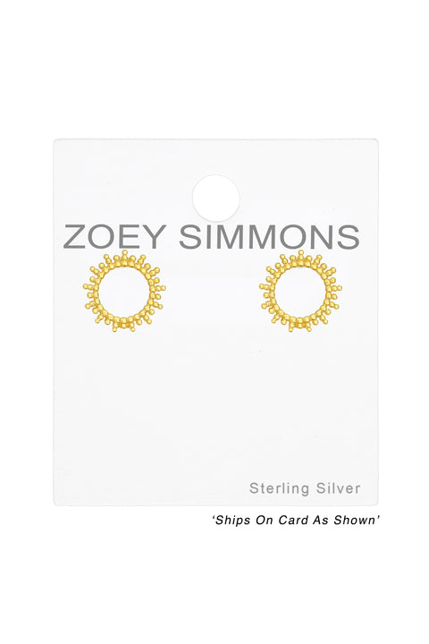 Sterling Silver Sun Ear Studs - VM