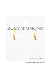 Sterling Silver Long Wave Ear Studs - VM