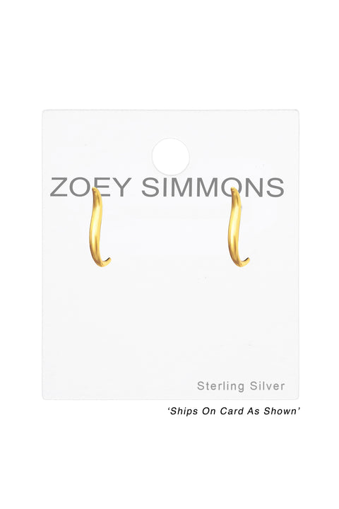 Sterling Silver Long Wave Ear Studs - VM