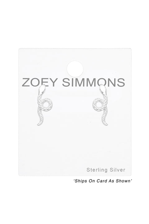 Sterling Silver Snake Ear Studs - SS