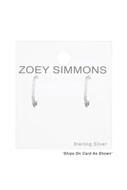 Sterling Silver Half Hoop Ear Studs - SS