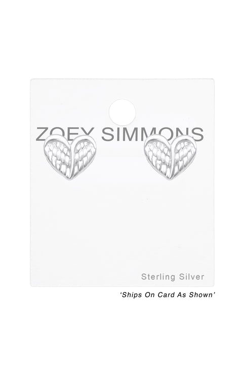 Sterling Silver Heart Ear Studs - SS