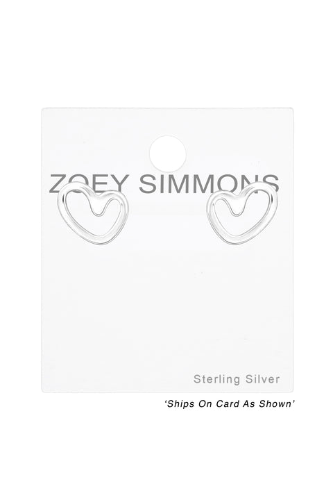 Sterling Silver Heart Ear Studs - SS