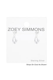 Sterling Silver Half Hoop Ear Studs - SS