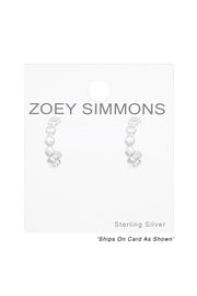 Sterling Silver Half Hoop Ear Studs - SS