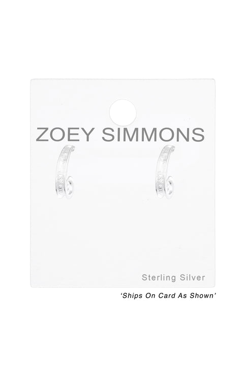 Sterling Silver Half Hoop Ear Studs - SS