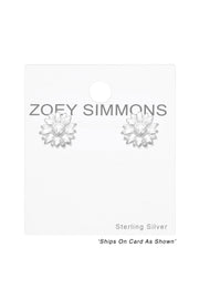 Sterling Silver Flower Ear Studs - SS