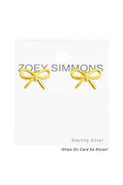 Sterling Silver Bow Ear Studs - VM