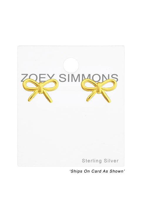 Sterling Silver Bow Ear Studs - VM
