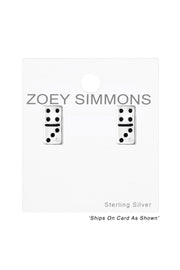 Sterling Silver Domino Ear Studs - SS