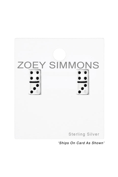 Sterling Silver Domino Ear Studs - SS
