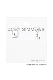 Sterling Silver Key Ear Studs - SS