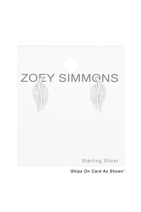 Sterling Silver Leave Ear Studs - SS