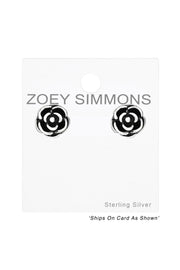 Sterling Silver Rose Ear Studs - SS