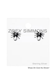 Sterling Silver Spider Ear Studs - SS