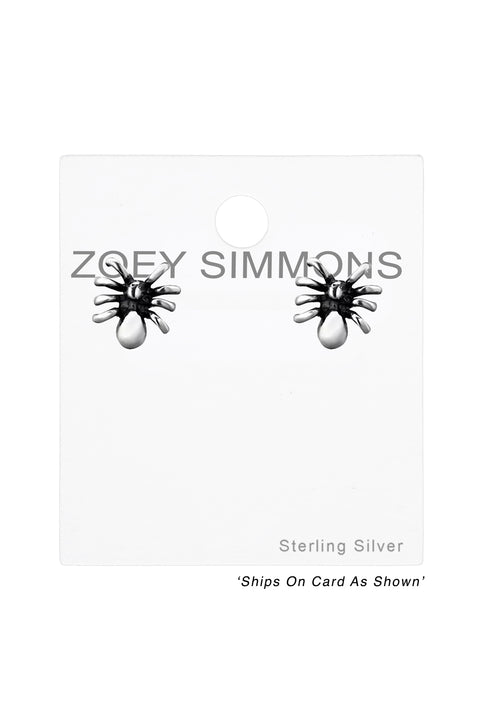 Sterling Silver Spider Ear Studs - SS