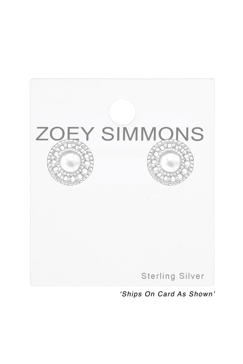 Sterling Silver Circle Ear Studs - SS