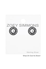 Sterling Silver Round Ear Studs - SS