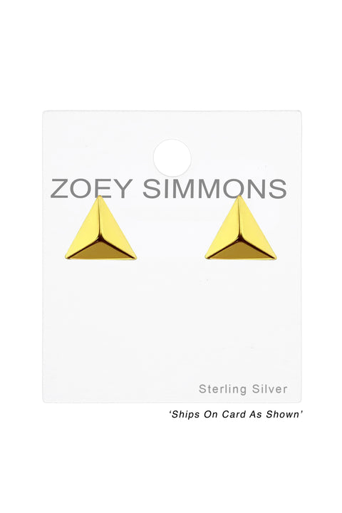 Sterling Silver Triangle Ear Studs - VM