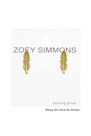 Sterling Silver Feather Ear Studs - VM