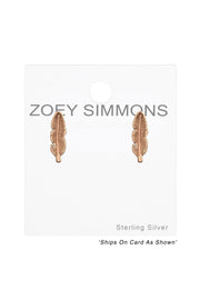 Sterling Silver Feather Ear Studs - RG